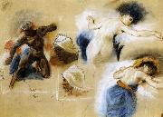 Eugene Delacroix Sketch for The Death of Sardanapalus oil on canvas